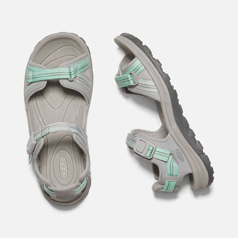 Keen Terradora II Trekkingsandalen Damen DE-18543 Light Gray/Ocean Wave - Keen Damenschuhe Grau